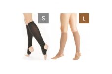 キュッとひきしめレッグシェイパー2枚セット(黒・Sサイズ、ベージュ・Lサイズ)【1289585】