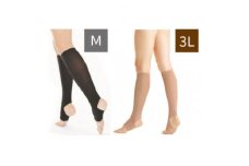 キュッとひきしめレッグシェイパー2枚セット(黒・Mサイズ、ベージュ・3Lサイズ)【1289609】