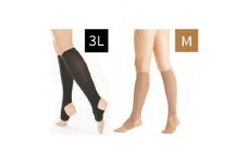 キュッとひきしめレッグシェイパー2枚セット(黒・3Lサイズ、ベージュ・Mサイズ)【1289642】