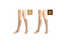 キュッとひきしめレッグシェイパー2枚セット(ベージュ・Sサイズ、ベージュ・3Lサイズ)【1289654】