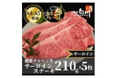 稲葉メルヘン牛(A4-A5)　サーロインステーキ(210g×5枚)【1291612】