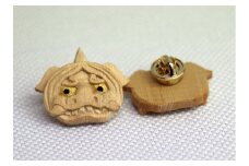 伝統的工芸士が制作したミニ獅子頭「ピンバッチ」