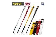 【黄色】パワフルスイング GF100 グリップ付バット型 ドライバー アイアン スウィング ウォーミングアップ ウォームアップ ゴルフ スイング練習器具 バット ロンウッド ライト LITE M-280