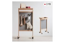 天然木の飾れる収納ワゴン「ペグボードワゴン」 