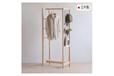 天然木の飾れるハンガーラック「ペグボードラック」