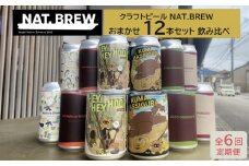 【定期便６回】クラフトビール NAT.BREWおまかせ 12本セット 飲み比べ 発泡酒 季節限定