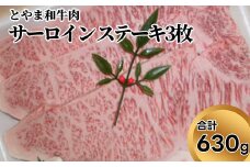 とやま和牛肉 サーロイン ステーキ 合計630g 3枚 牛肉 和牛 肉 お肉 牛