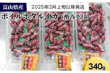 【2025年3月上旬以降発送】富山県産ボイルホタルイカ340g（酢みそ付）【棚辺水産】