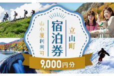 立山町 宿泊施設 宿泊券 9,000円分 (寄附額 36,000円) 宿泊チケット 宿泊 宿 山小屋 山荘 ホテル 旅 旅行 観光 レジャー チケット 登山 トレッキング アルペンルート 山岳観光 立山観光 立山黒部観光 F6T-777