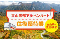 立山黒部アルペンルート 往復優待券 1枚 (立山駅～黒部湖駅) 往復 優待券 優待チケット 立山黒部観光 立山駅 黒部湖駅 山岳観光 アルペンルート 旅行 トラベル 観光 レジャー 優待 チケット F6T-781