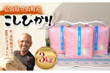 【先行予約】 お米 こしひかり 富山県立山町産 1kg×3袋 計3kg 横山ファーム 富山県 立山町 F6T-478