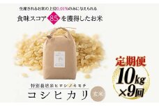 《先行予約》【9回定期】特別栽培米 コシヒカリ ヒロシノキモチ 玄米 10kg 総計90kg 陽咲玲 米 お米 コメ ご飯 ごはん 富山県産 富山県 立山町 F6T-830