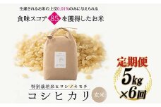 【6回定期】特別栽培米 コシヒカリ ヒロシノキモチ 玄米 5kg 総計30kg 陽咲玲 米 お米 コメ ご飯 ごはん 富山県産 富山県 立山町 F6T-635