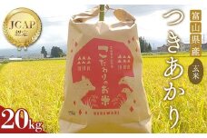 《数量限定》令和7年度産 つきあかり 玄米 20kg 米 お米 新米 ごはん おにぎり 富山 立山 北アルプス 健康志向 JGAP認定 F6T-846