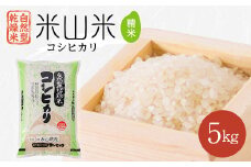自然型乾燥特栽米コシヒカリ(米山米)精米5kg×1袋【1364720】