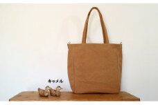 トートバッグ　L キャメル [アトリエSASSA 富山県 朝日町 34310414] キャンバス 帆布 バッグ 鞄 カバン ビジネス カジュアル お稽古バッグ
