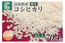 定期便 米 令和4年 コシヒカリ 精米 8.8kg×8回 / TAGOSAKU / 富山県 朝日町 [34310220]