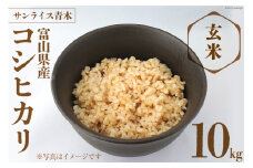 米 コシヒカリ 玄米 10kg [サンライス青木 富山県 朝日町 34310452] お米 ごはん こしひかり 富山県産 10キロ