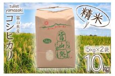 【期間限定発送】 米 令和6年 コシヒカリ 精米 10kg ( 5kg ×2) [チュリストやまざき 富山県 朝日町 34310428] こしひかり お米 白米 ごはん 農家 直送 皇室献上 美味しい 10キロ 5キロ