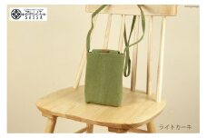 【ライトカーキ】ポシェット [アトリエSASSA 富山県 朝日町 34310380-lk] ショルダー ショルダーバッグ 鞄 かばん カバン 帆布 革 おしゃれ 手作り シンプル レザー