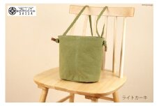 【ライトカーキ】オーバルショルダーバッグ [アトリエSASSA 富山県 朝日町 34310326-lk] ショルダーバッグ ポシェット 鞄 かばん カバン 帆布 革 おしゃれ 手作り 職人