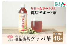 お茶 グァバ茶 500ml 24本 × 2ケース 計48本 [広貫堂 富山県 朝日町 34310388] グアバ ノンカフェイン カロリーゼロ 健康茶 ケース 箱 まとめ買い リピート 黒部名水 48本 500ml