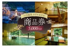 商品券 小川温泉 ホテルおがわ 1000円 5枚 計 5000円 [小川温泉開発 富山県 朝日町 34310496] 入浴券 宿泊 食事 旅行 温泉
