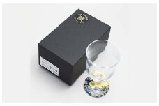 山中漆器　華正蒔絵ガラス　冷酒グラス　神奈川沖浪裏