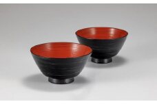 山中漆器　欅飯椀　欅胴張飯椀見付布根来　ペア