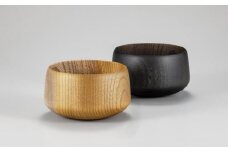 山中漆器　欅4.2飯椀　丸　ペア（smoke　gray・black）