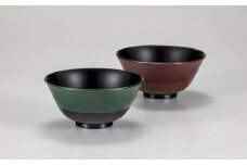 山中漆器　欅飯椀　荒川文彦　ペア（緑・うるみ）