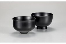 山中漆器　飯椀・汁椀セット　欅3.8黒杢出