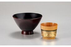 山中漆器　欅4.0飯椀・ぐい呑み　セット