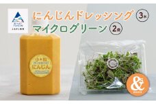 サラダ 野菜 調味料  人参 にんじんドレッシング 3本とマイクログリーン 2袋