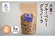 シリアル 朝食 健康 小松産 大麦とブルーベリーグラノーラ 5袋おまとめ