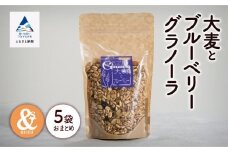 シリアル 朝食 健康 小松産 大麦とブルーベリーグラノーラ 5袋おまとめ
