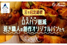 【三ヶ月定期便】ロスパン削減・若き職人の創作オリジナルパン 朝食 食べ比べ 石川県 小松市 【有限会社パンあづま屋】