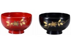 輪島塗　夫婦椀（鉄線蒔絵）