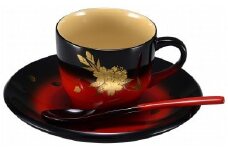 輪島塗　コーヒーカップ（曙桜蒔絵）