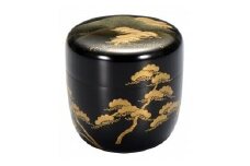 輪島塗　中棗（遠山に松蒔絵）