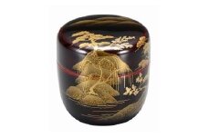 輪島塗　中棗（遠山蒔絵）