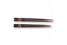 輪島塗〈大藤漆器店〉夫婦箸　溜　遠山蒔絵［髙島屋選定品］