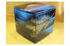 輪島塗〈大藤漆器店〉三段重（6.5寸）　溜　富士に松沈金［髙島屋選定品］