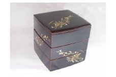 輪島塗〈大藤漆器店〉三段重 5.5寸　溜　らん沈金　［髙島屋選定品］