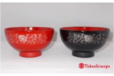 輪島塗〈大藤漆器店〉夫婦椀　宝相華沈金（ﾌﾟﾗﾁﾅ） [高島屋選定品]