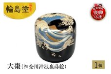 輪島塗　大棗（神奈川沖浪裏蒔絵）