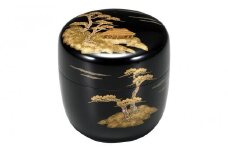 輪島塗　大棗（山水蒔絵）