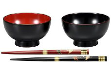 輪島塗　夫婦椀セット（溜）