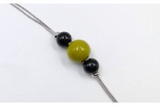輪島うるし塗　Ｙ字ネックレス（漆塗）　マスカット（黄緑色）