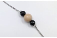 輪島うるし塗　Ｙ字ネックレス（漆塗）　マユ（白色）